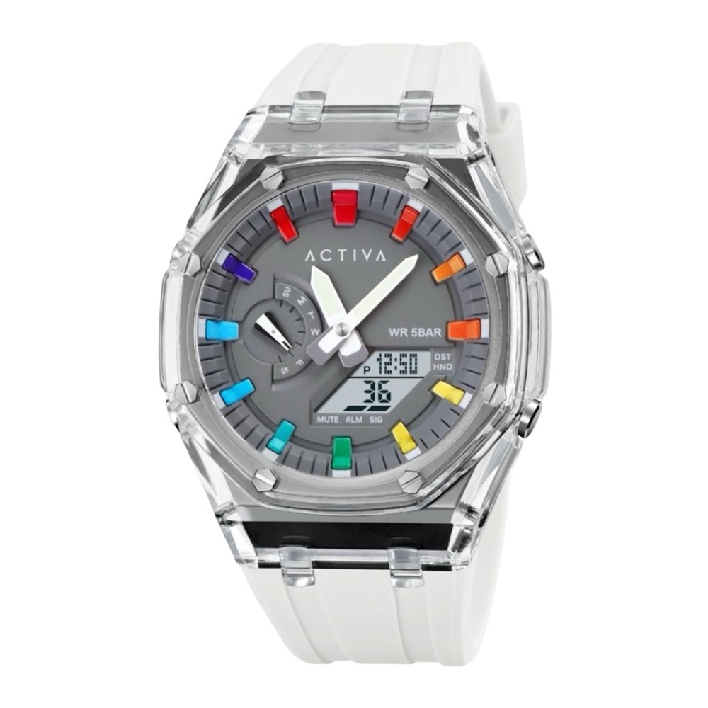 Activa x Invicta Digital Chronograph 53mm Mens Watch Transparent BNIB Sport